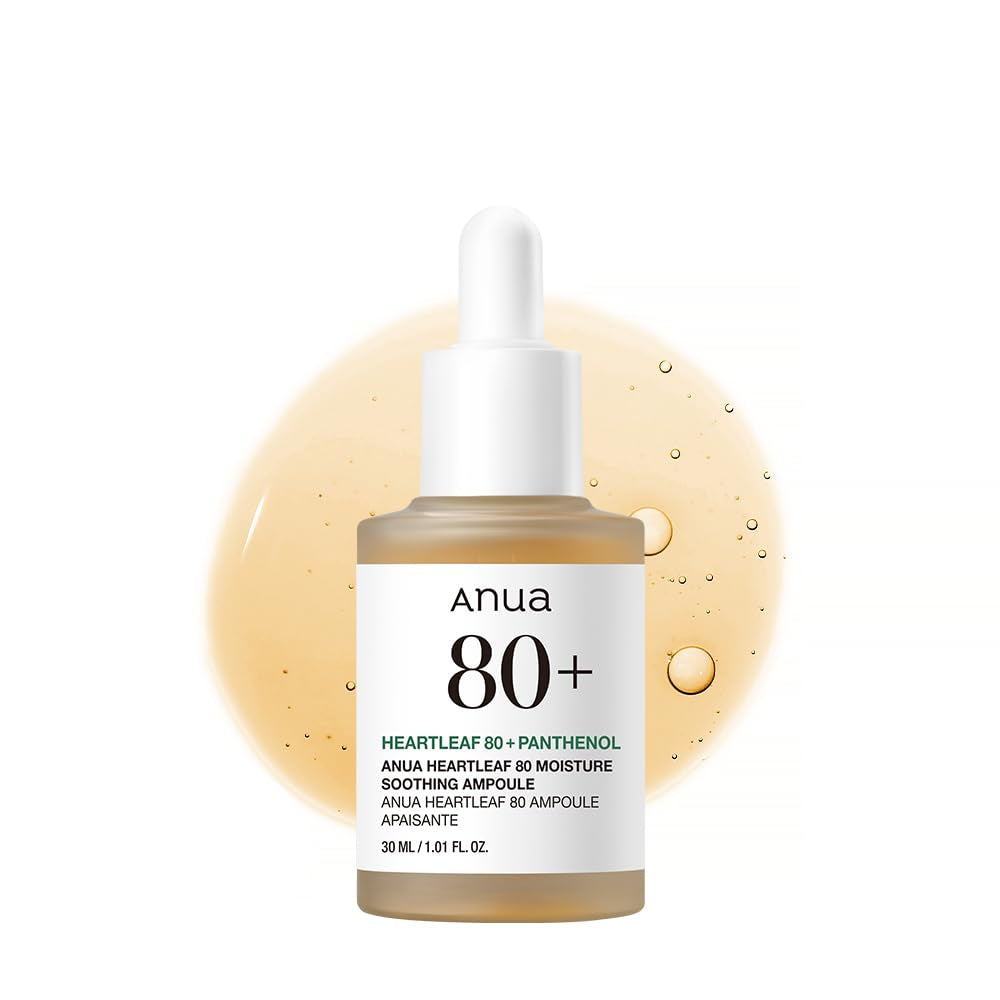 Heartleaf 80 Soothing Ampoule 30Ml / 1.01 Fl.Oz. I Non-Greasy, Highly Concentrated Skin Calm Serum Hydrating Panthenol B5 Calming Treatment Essence for Combination, Sensitive, Normal Skin, Korea